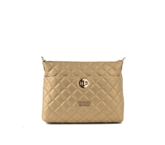 Koi - Gold Quilted Vegan Leather Purse