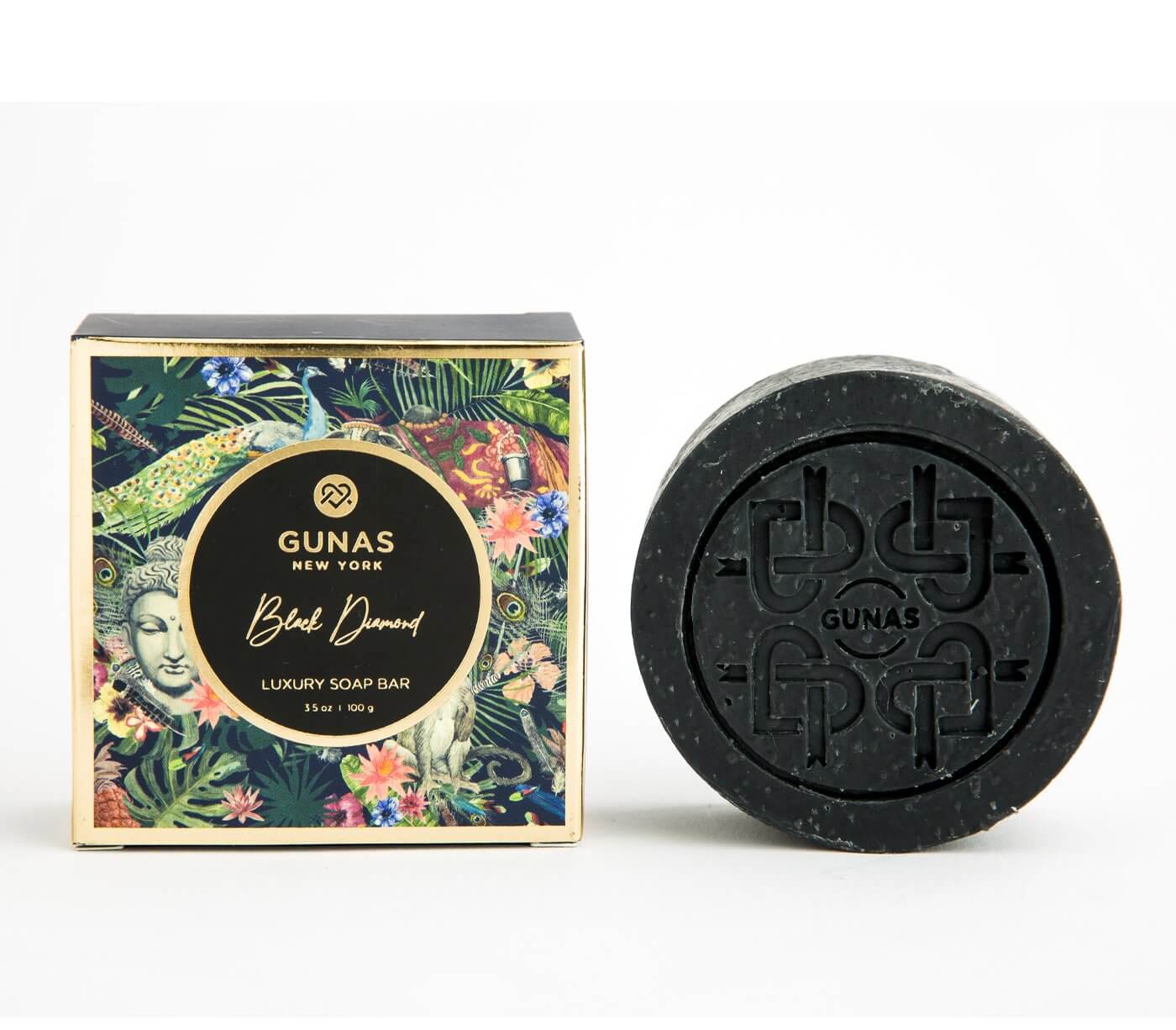 Black Diamond Luxury Charcoal Soap Bar | Clean Beauty by GUNAS Gunas New York Black Diamond Luxury Charcoal Soap Bar | Clean Beauty by GUNAS Gunas New York