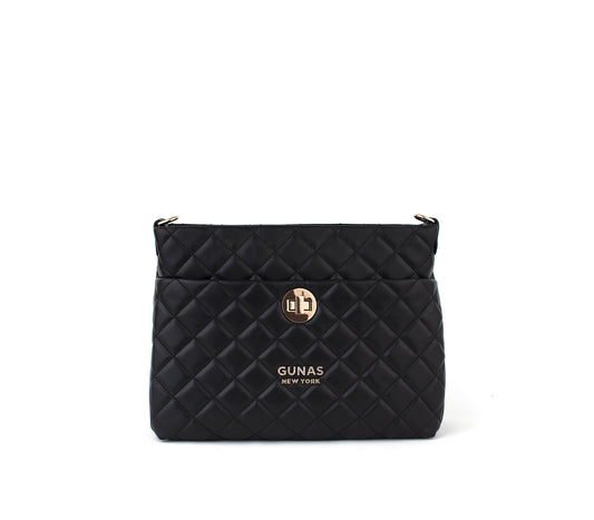 Koi - Black Quilted Vegan Leather Purse