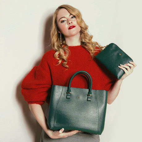 The Elizabeth Cactus Leather Handbag (Green)