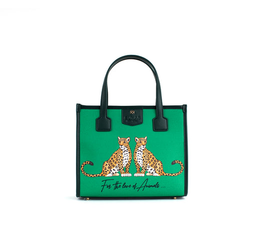 Oasis - Green Leopard Vegan Canvas Bag