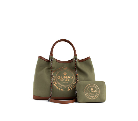 RUTH - Green Vegan Canvas Tote