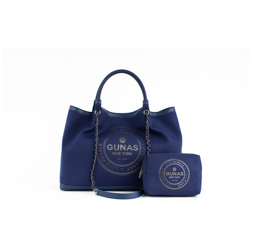 RUTH - Dark Blue Vegan Canvas Tote