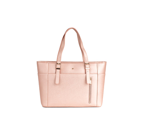 Miley - Light Pink Vegan Leather Laptop Bag