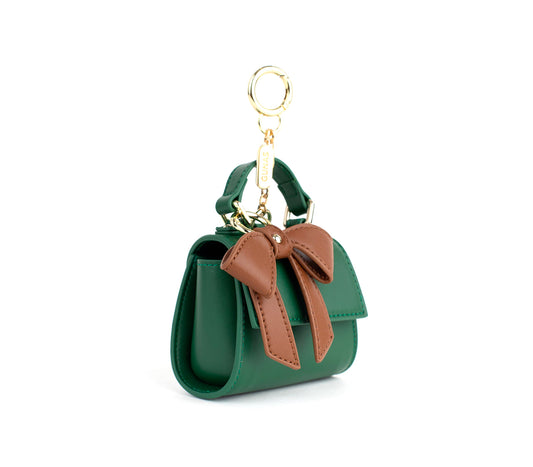 Cottontail Mini - Green Vegan Leather Bag Keychain