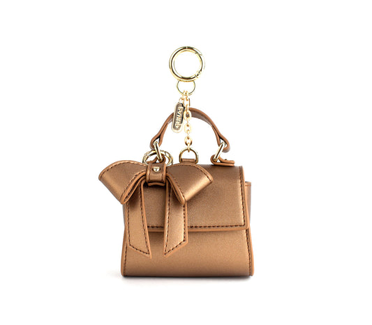 Cottontail Mini - Bronze Vegan Leather Bag Keychain