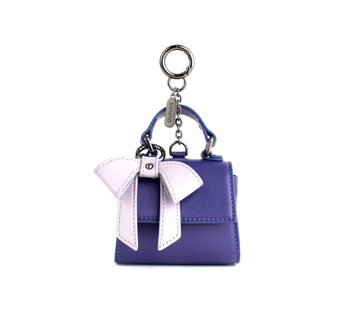 Cottontail Mini - Purple Vegan Leather Bag Keychain