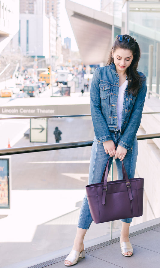 Miley Cyrus Handbags in Purple Vegan Leather: Gunas New York Model 3