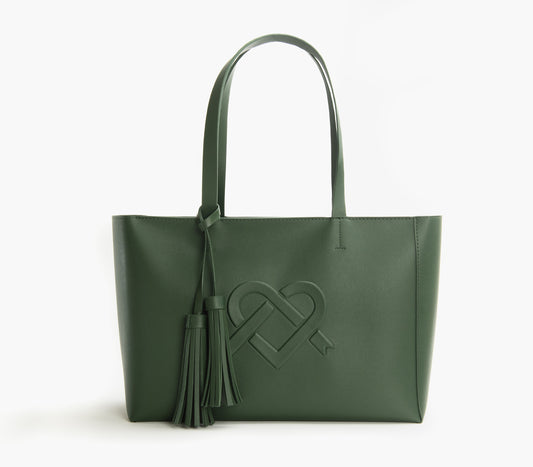 Tippi - Green Vegan Leather Tote Bag