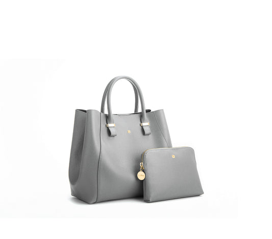 Jane - Grey Vegan Leather Satchel