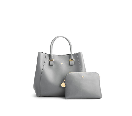 Jane - Grey Vegan Leather Satchel