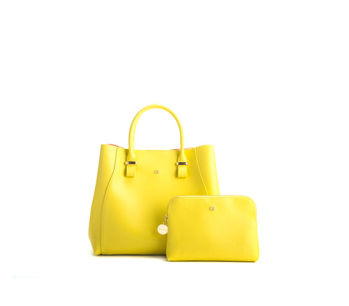Jane - Lemon Yellow Vegan Leather Satchel