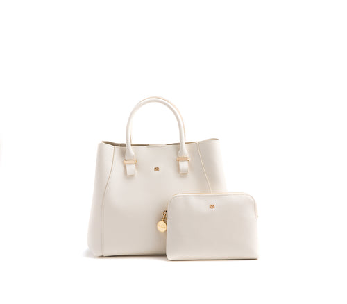 Jane - Off-white Vegan Leather Satchel