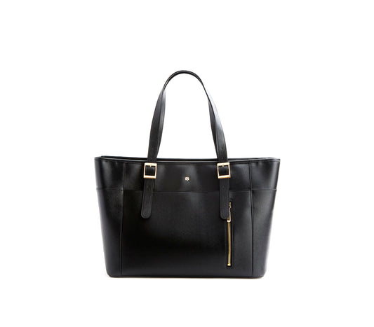 Miley - Black Vegan Leather Laptop Bag