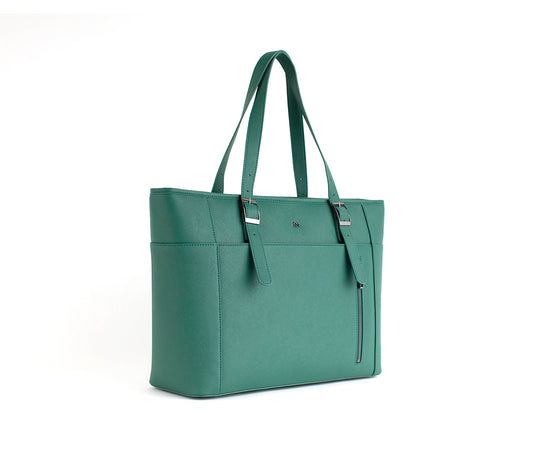 Miley - Dark Green Vegan Leather Laptop Bag