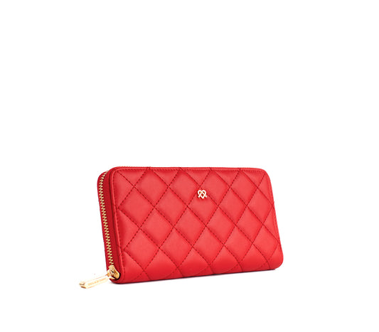 Uptown Quilted - Red Zipper Wallet