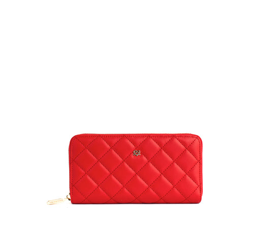 Uptown Quilted - Red Zipper Wallet