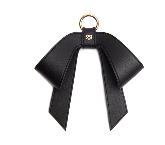 Cottontail Bow - Black Leather Bag Charm