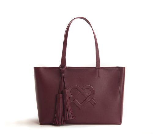 Tippi - Burgundy Vegan Leather Tote Bag