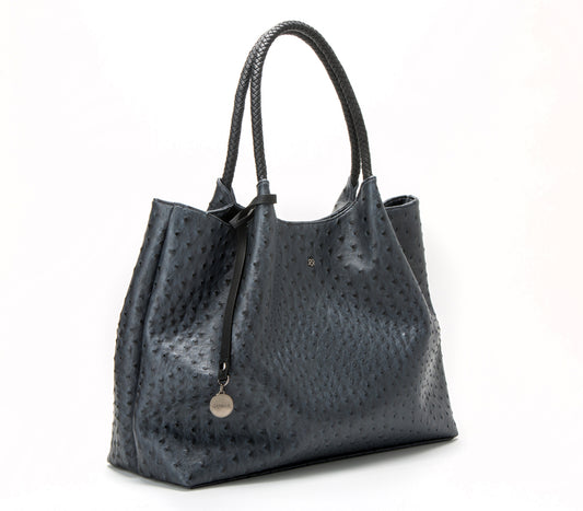 Naomi - Dark Gray Vegan Leather Tote Bag