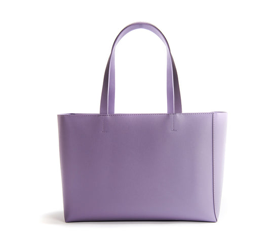 L lilac leather shopper bag