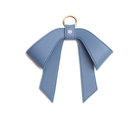 Cottontail Bow - Periwinkle Blue Leather Bag Charm