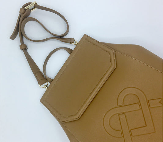 Tan Livia Backpack + Shoulder Bag : Gunas New York 3